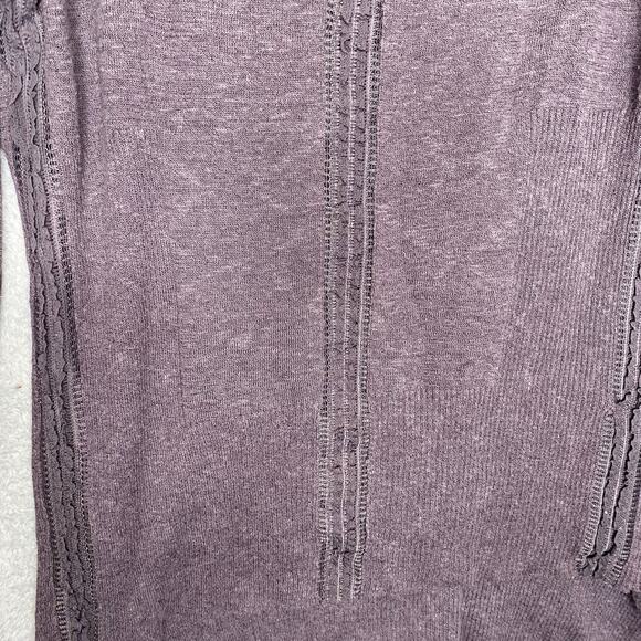 Free People womens S long sleeve oversized lace raw hem linen blend boho - Picture 2 of 8